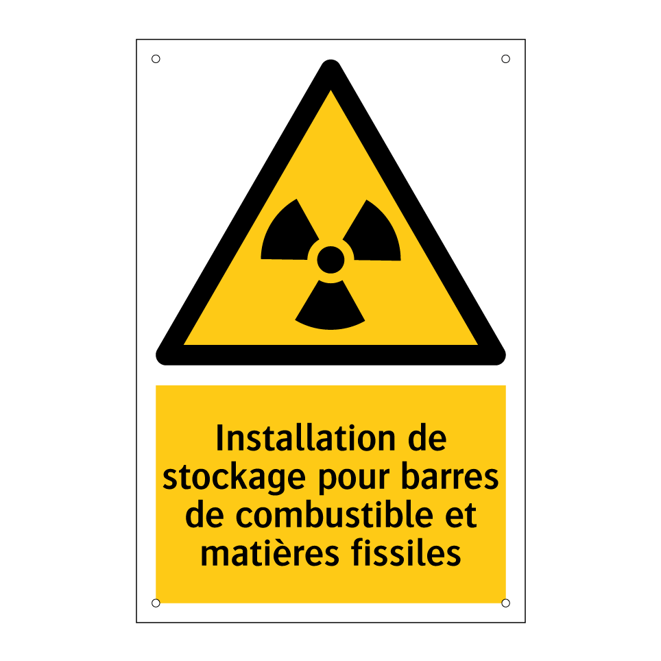 Installation de stockage pour barres de combustible et matières fissiles