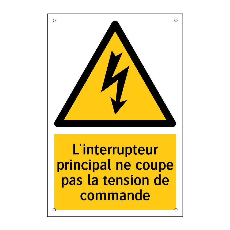 L'interrupteur principal ne coupe pas la tension de commande