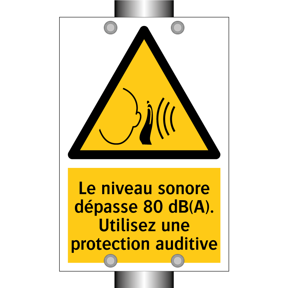 Le niveau sonore dépasse 80 dB(A). Utilisez une protection auditive