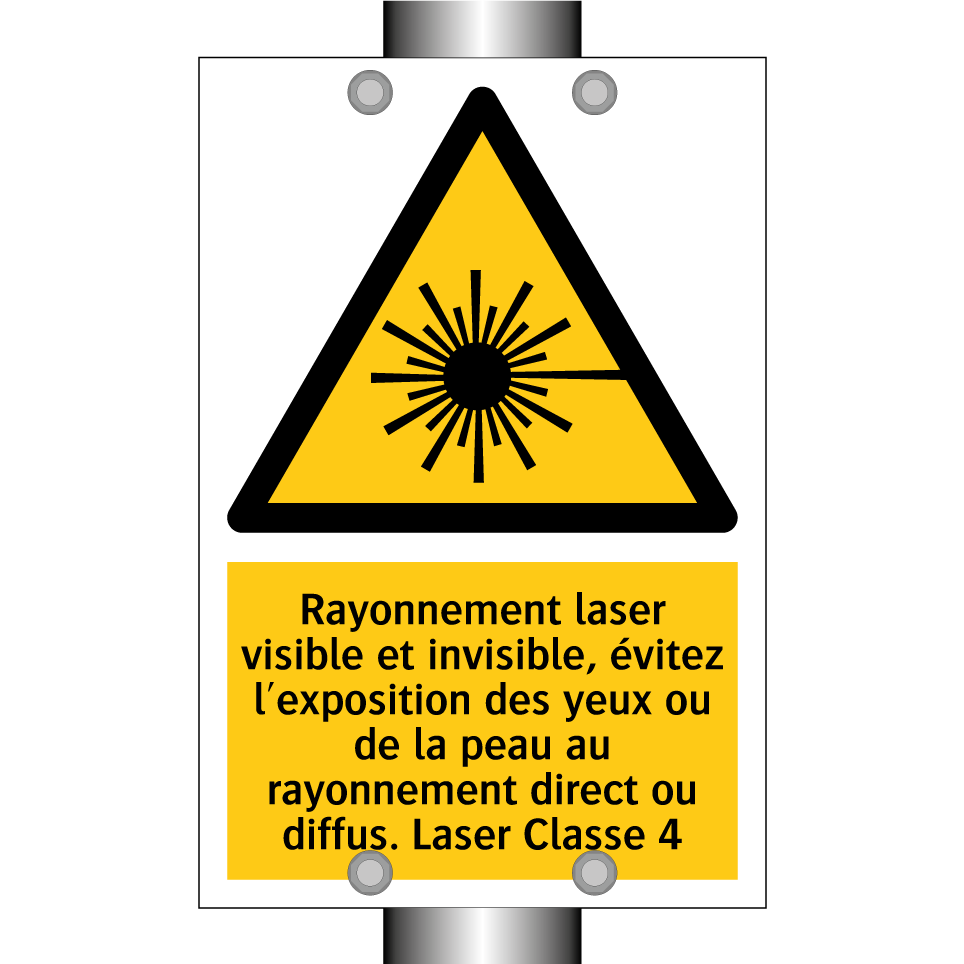 Rayonnement laser visible et invisible, évitez l'exposition des yeux ou de la peau au rayonnement direct ou diffus. Laser Classe 4