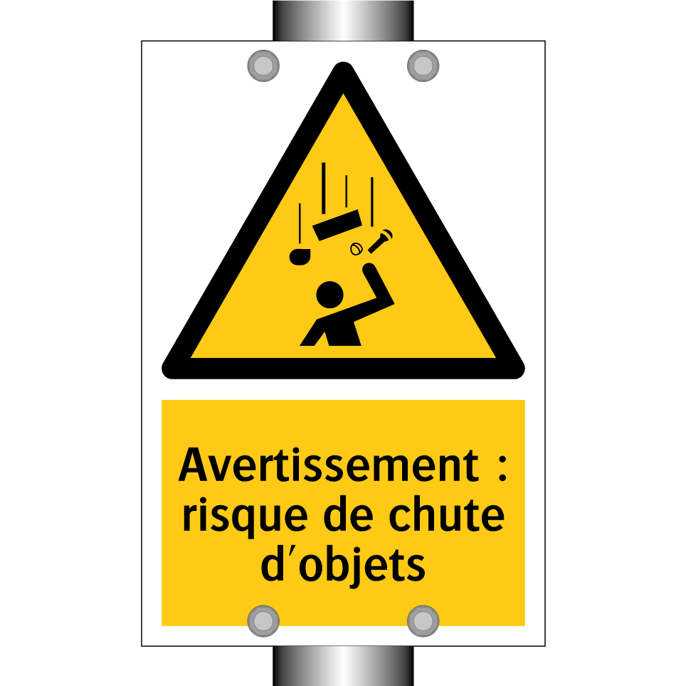 Avertissement : risque de chute d'objets