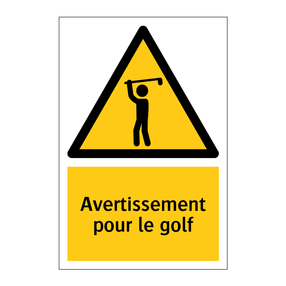 Avertissement pour le golf