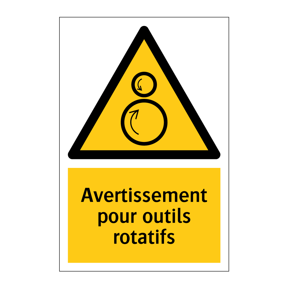 Avertissement pour outils rotatifs
