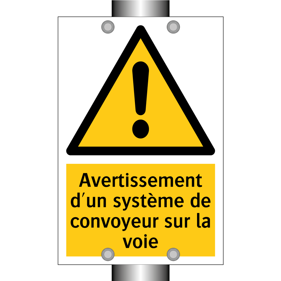 Avertissement d'un système de convoyeur sur la voie