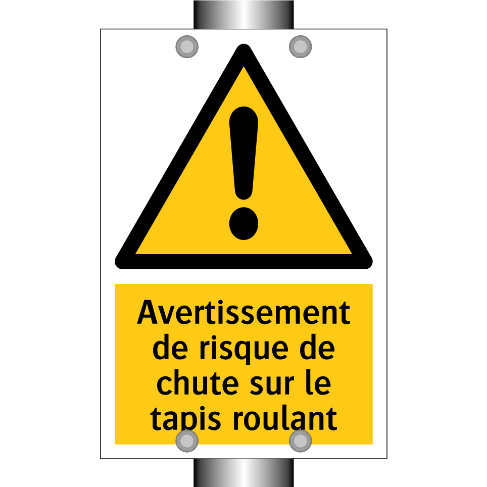 Avertissement de risque de chute sur le tapis roulant