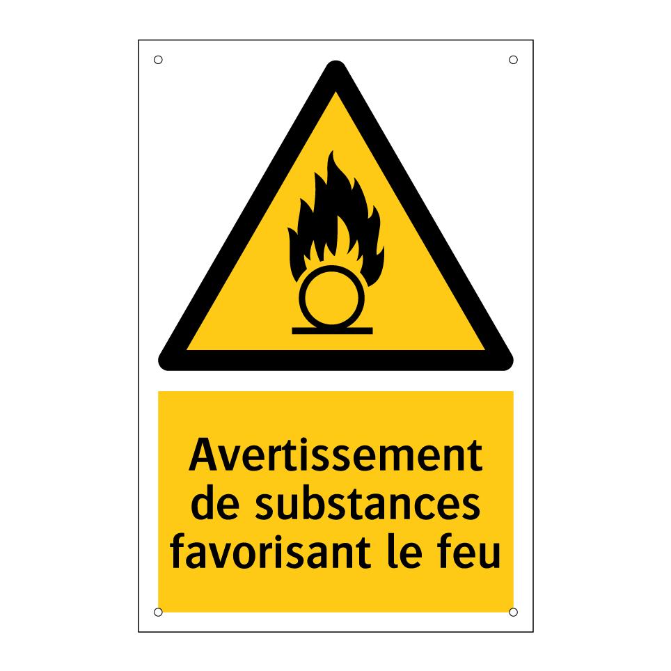 Avertissement de substances favorisant le feu