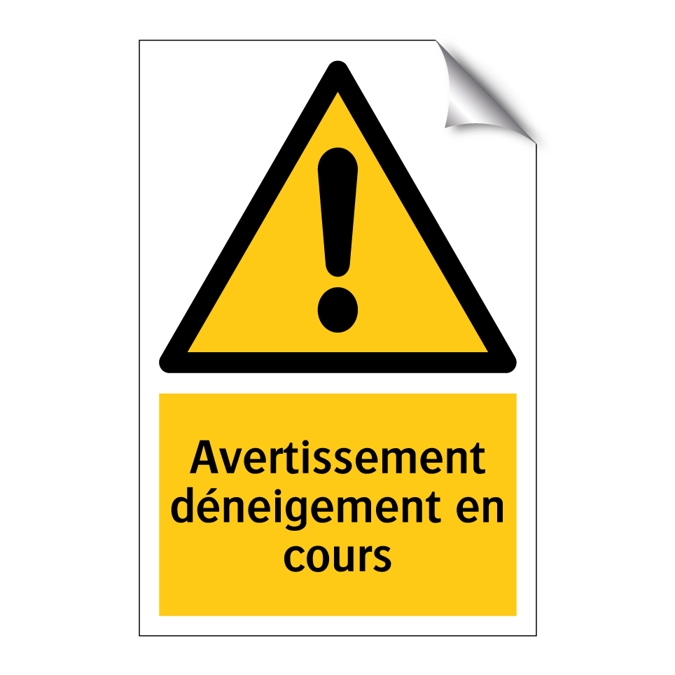 Avertissement déneigement en cours