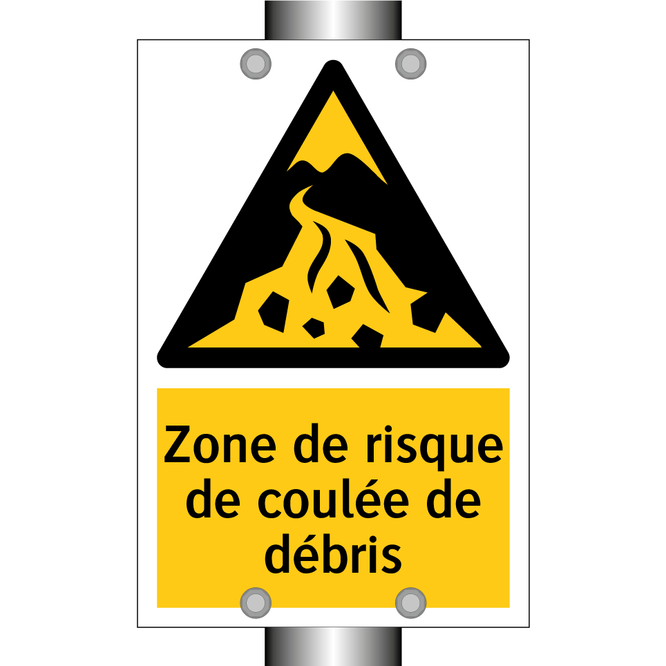 Zone de risque de coulée de débris
