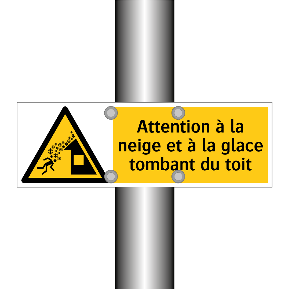 Attention à la neige et à la glace tombant du toit