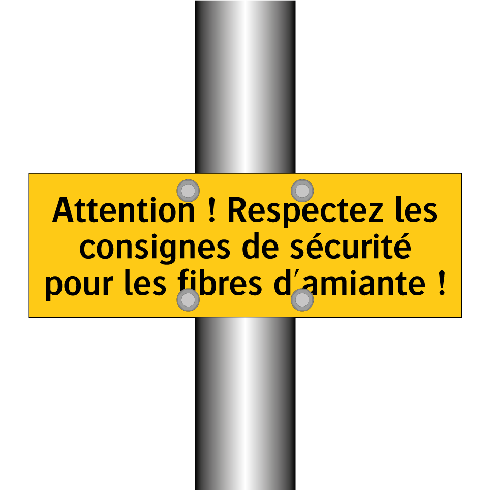 Attention ! Respectez les consignes de sécurité pour les fibres d'amiante !
