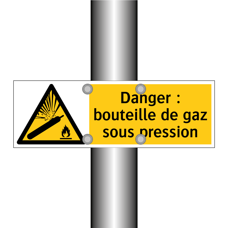 Danger : bouteille de gaz sous pression