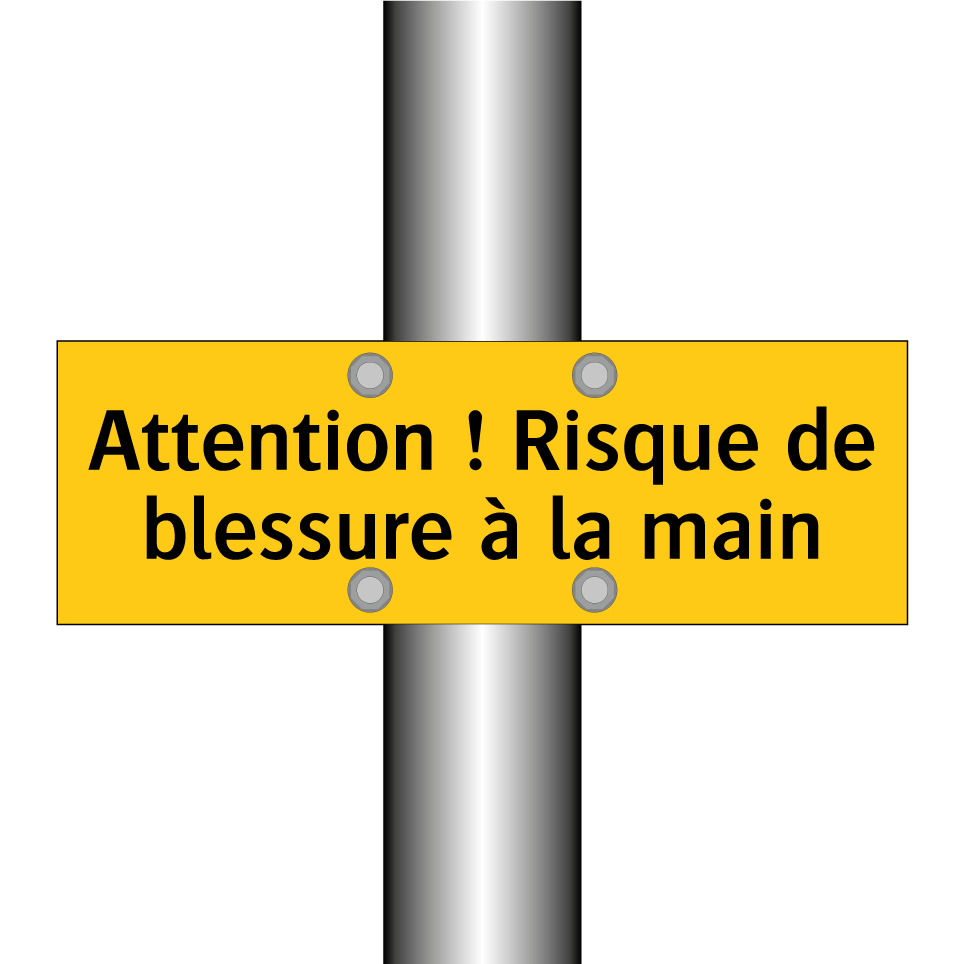 Attention ! Risque de blessure à la main