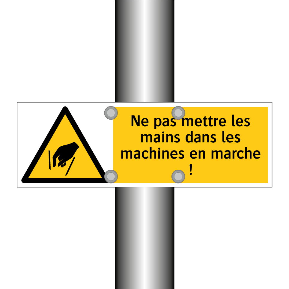 Ne pas mettre les mains dans les machines en marche !