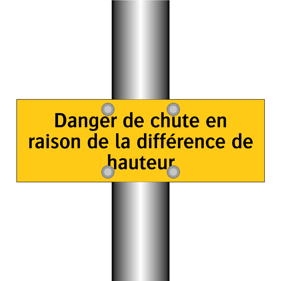 Danger de chute en raison de la différence de hauteur
