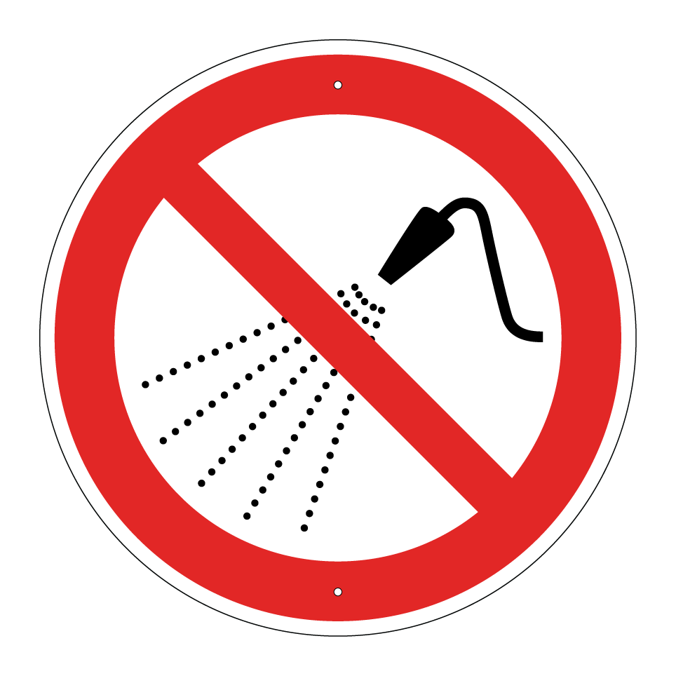 P016 Interdit d’asperger avec de l’eau