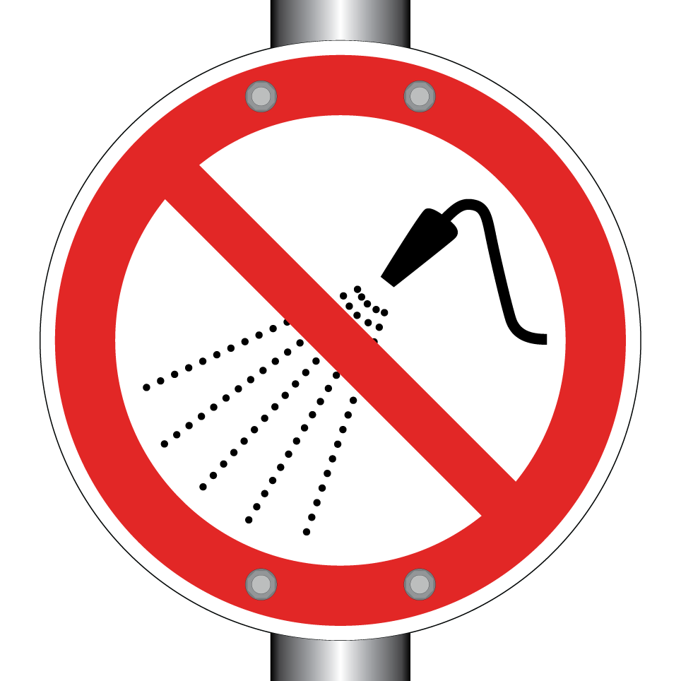 P016 Interdit d’asperger avec de l’eau