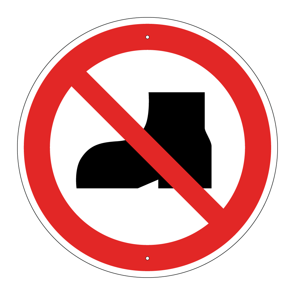P060 Tragen von Straßenschuhen verboten