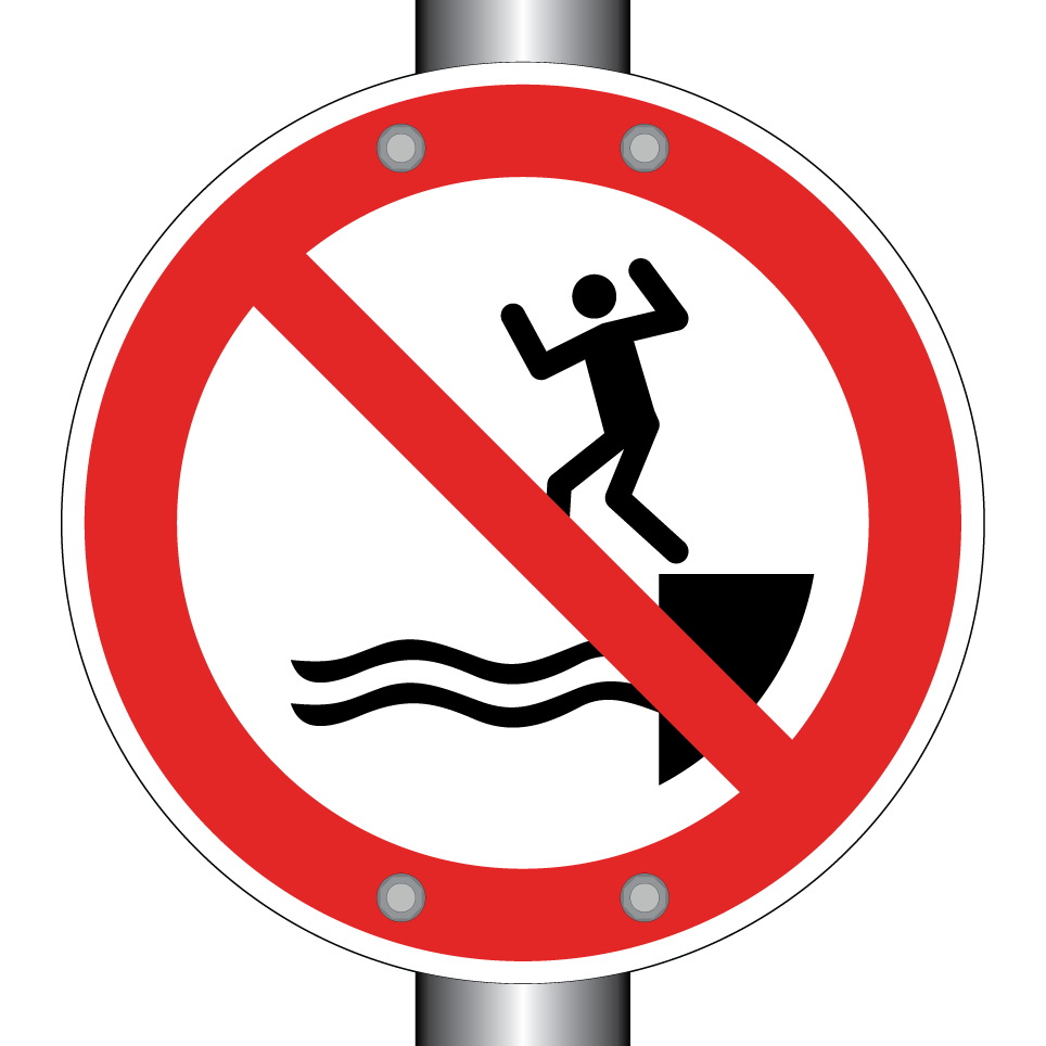 P061 In das Wasser springen verboten