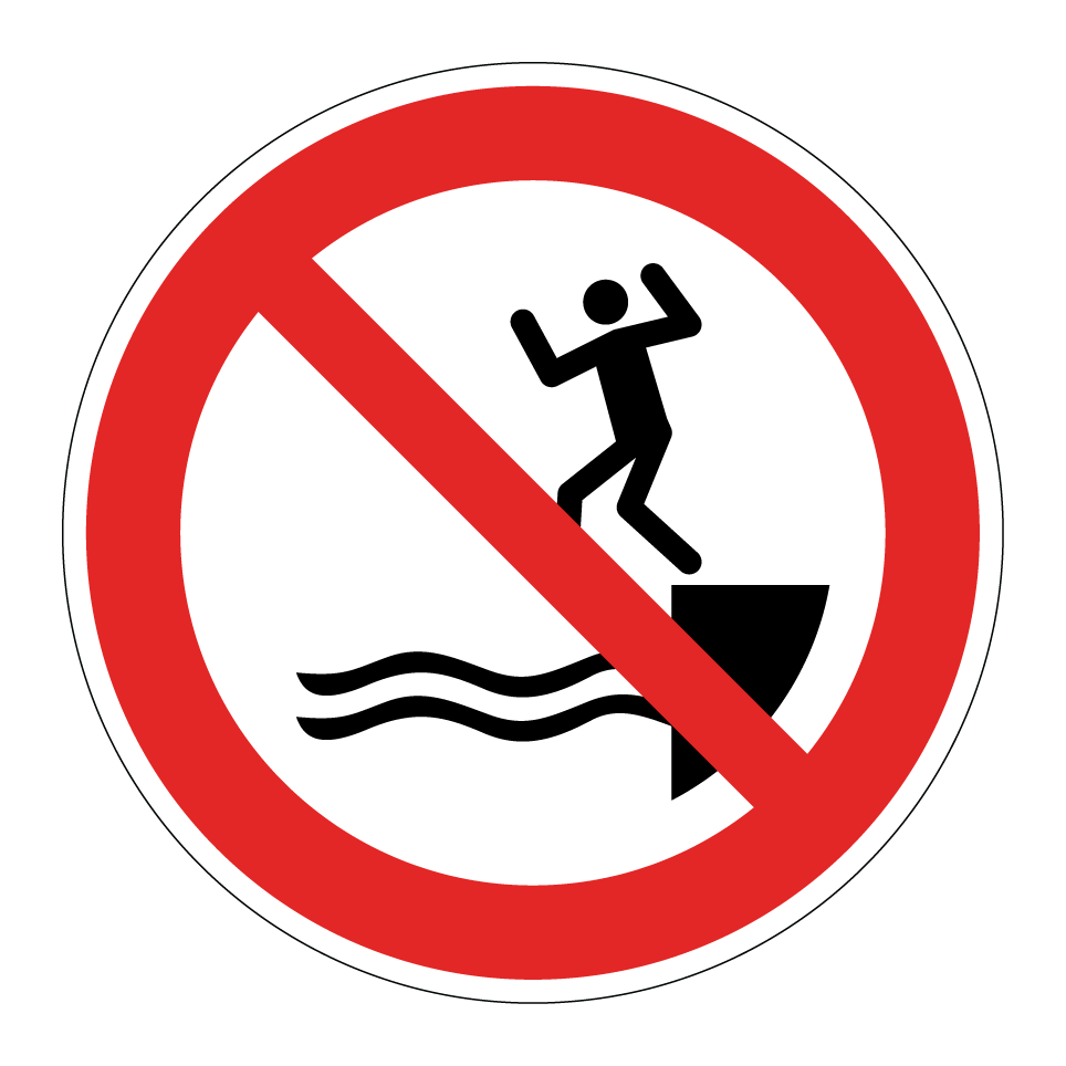 P061 In das Wasser springen verboten