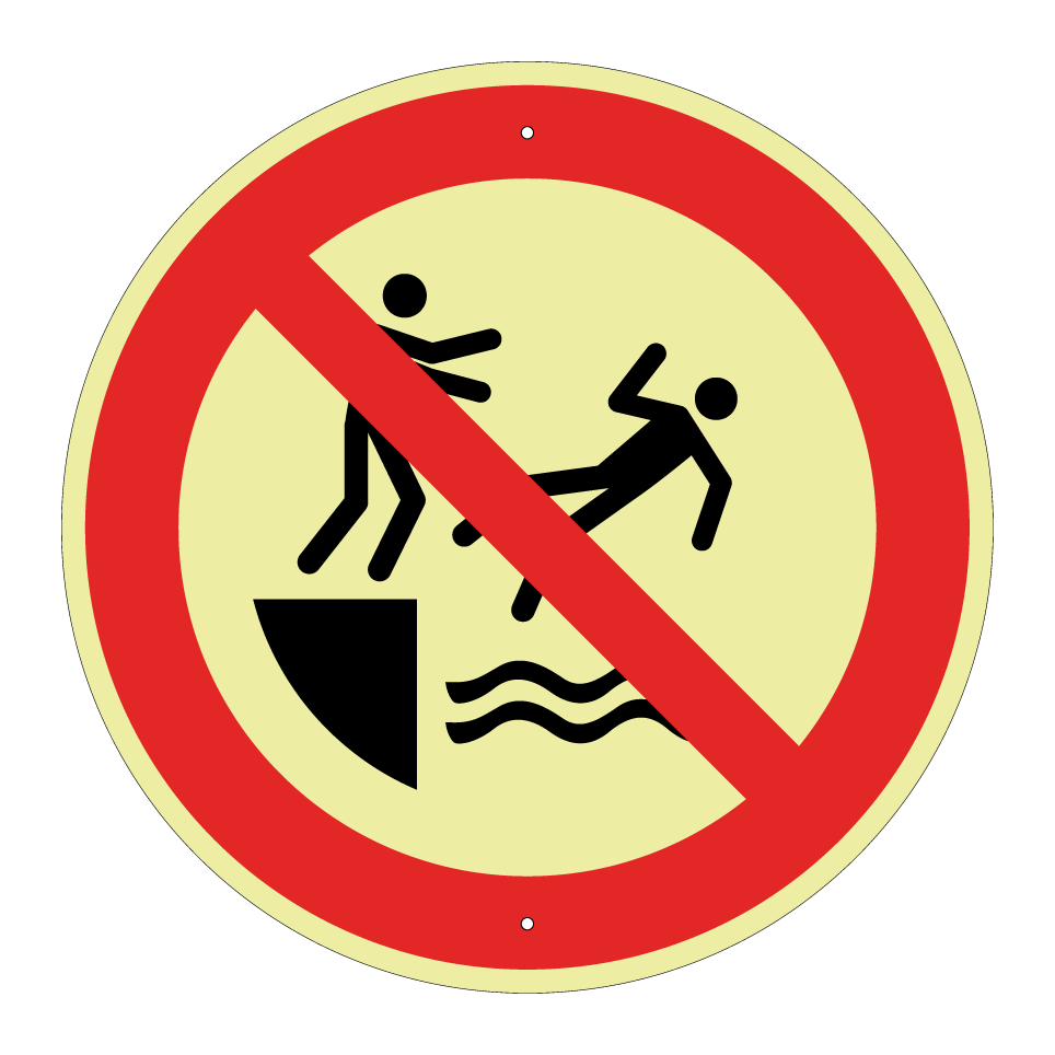 P062 In das Wasser schubsen verboten