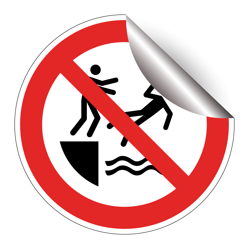 P062 In das Wasser schubsen verboten