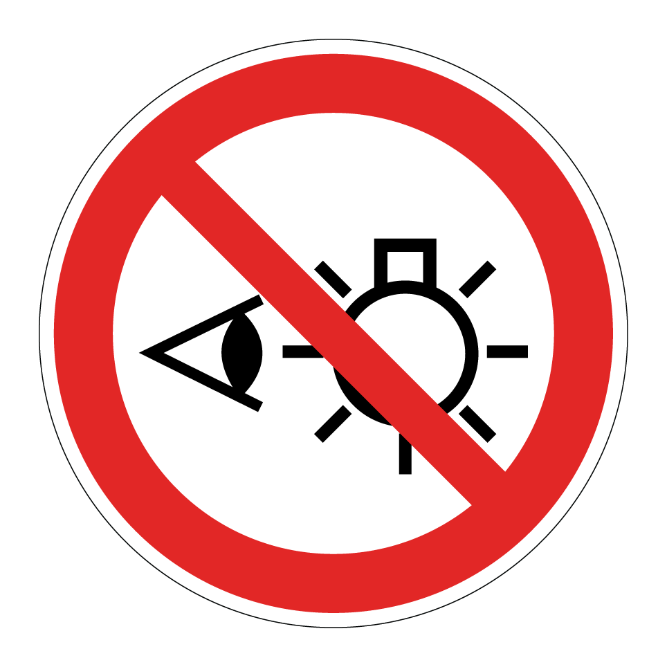 P075 Nicht in die Lichtquelle schauen