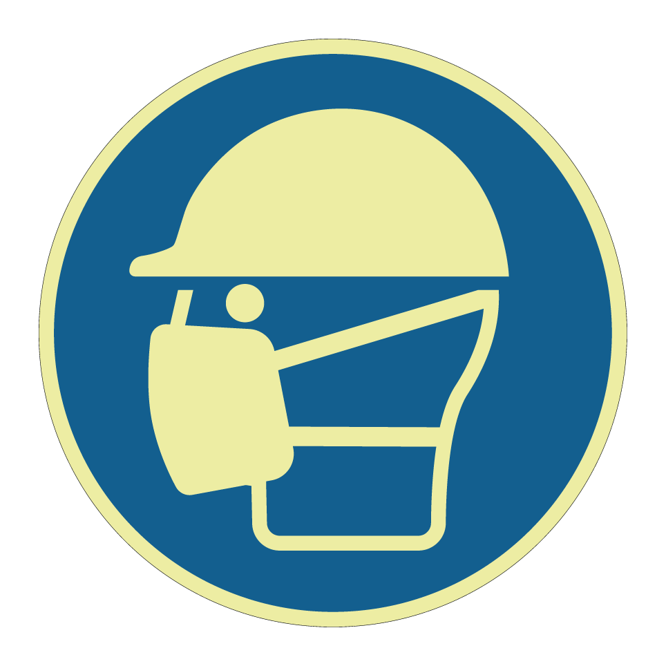 Helm mit Maske tragen