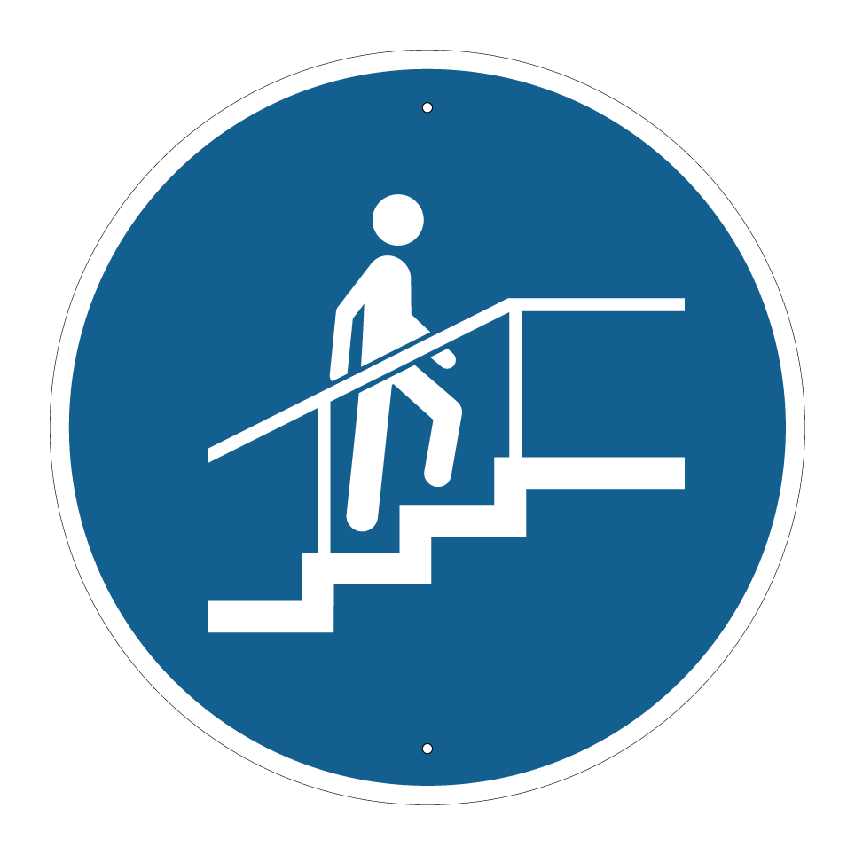 Treppe mit Handlauf benutzen