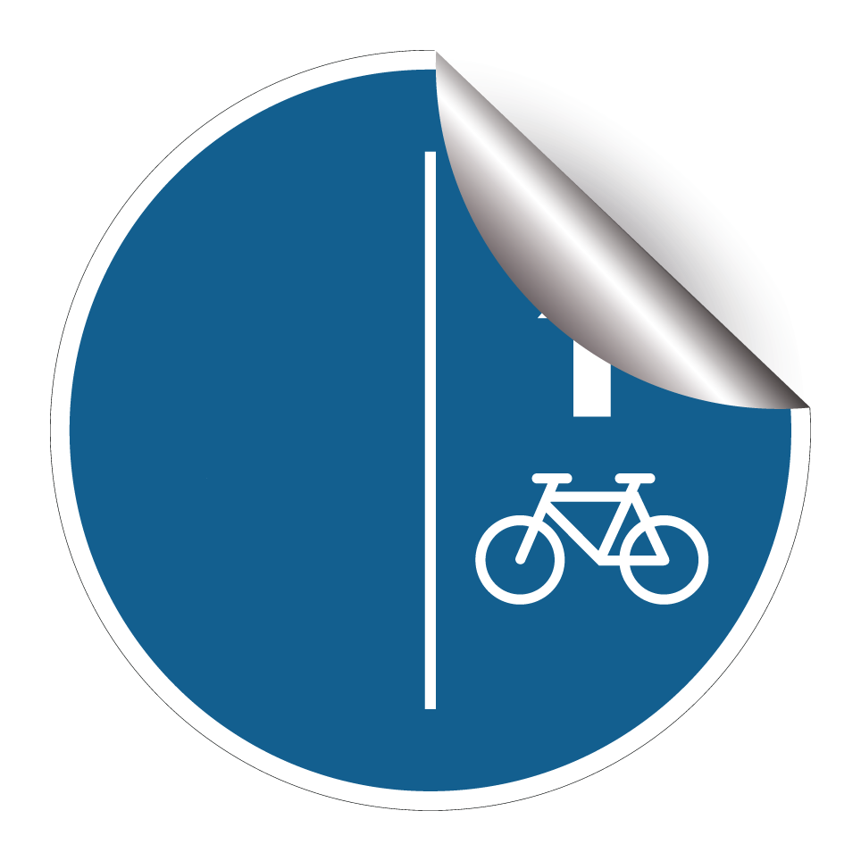 Radfahrer rechts halten