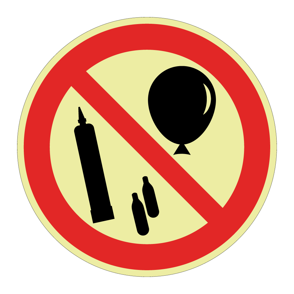 Keine Ballons oder Gasflaschen