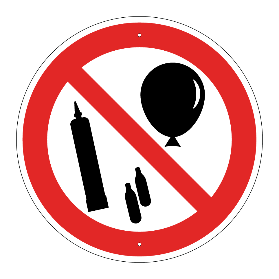 Keine Ballons oder Gasflaschen