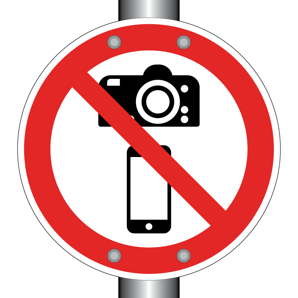 Keine Fotografie mit Kameras oder Mobiltelefonen