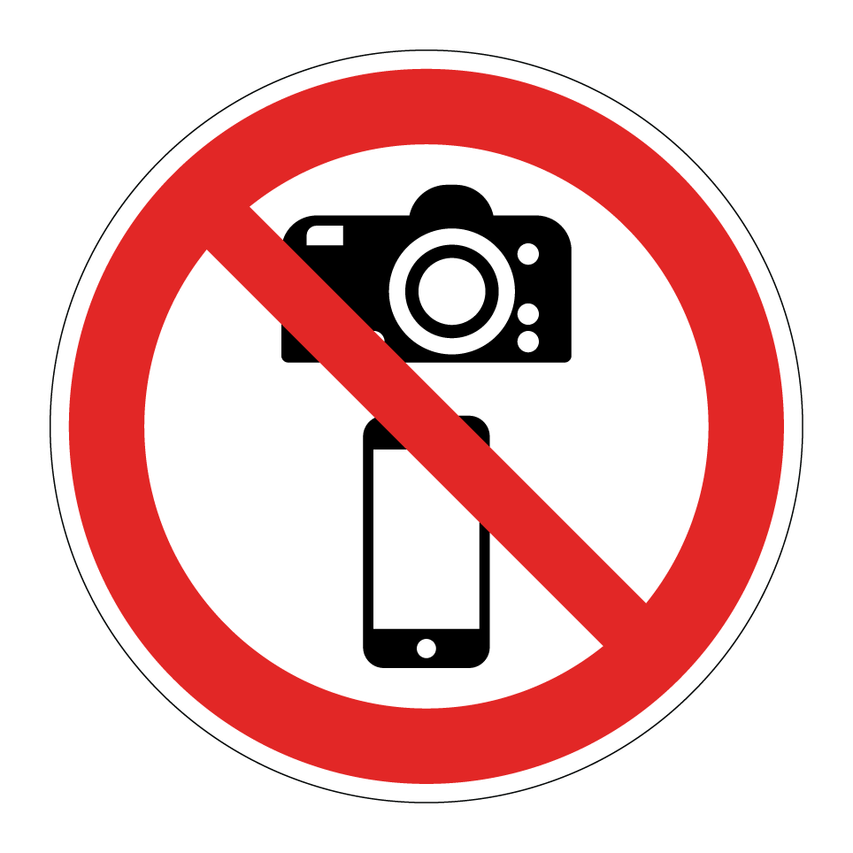 Keine Fotografie mit Kameras oder Mobiltelefonen