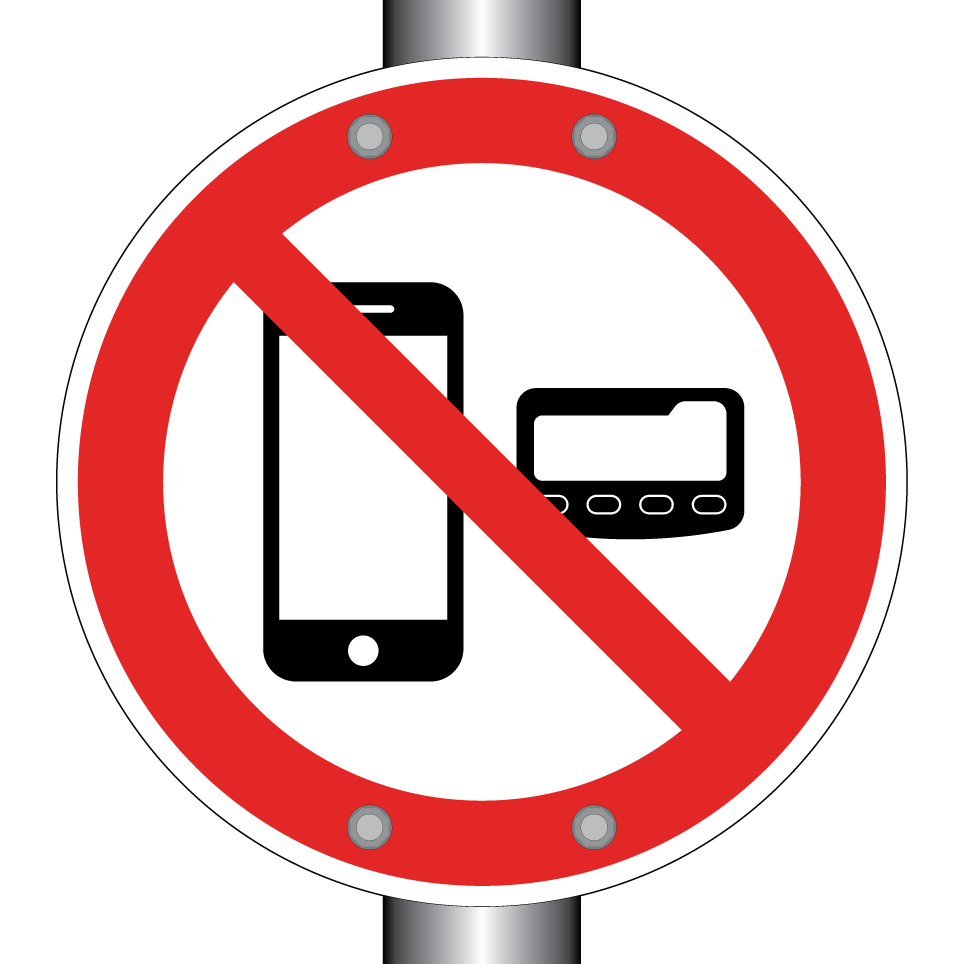 Keine Mobiltelefone oder Funkmeldeempfänger