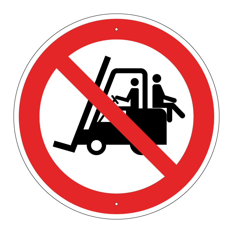 Keine Mitfahrer auf dem Gabelstapler