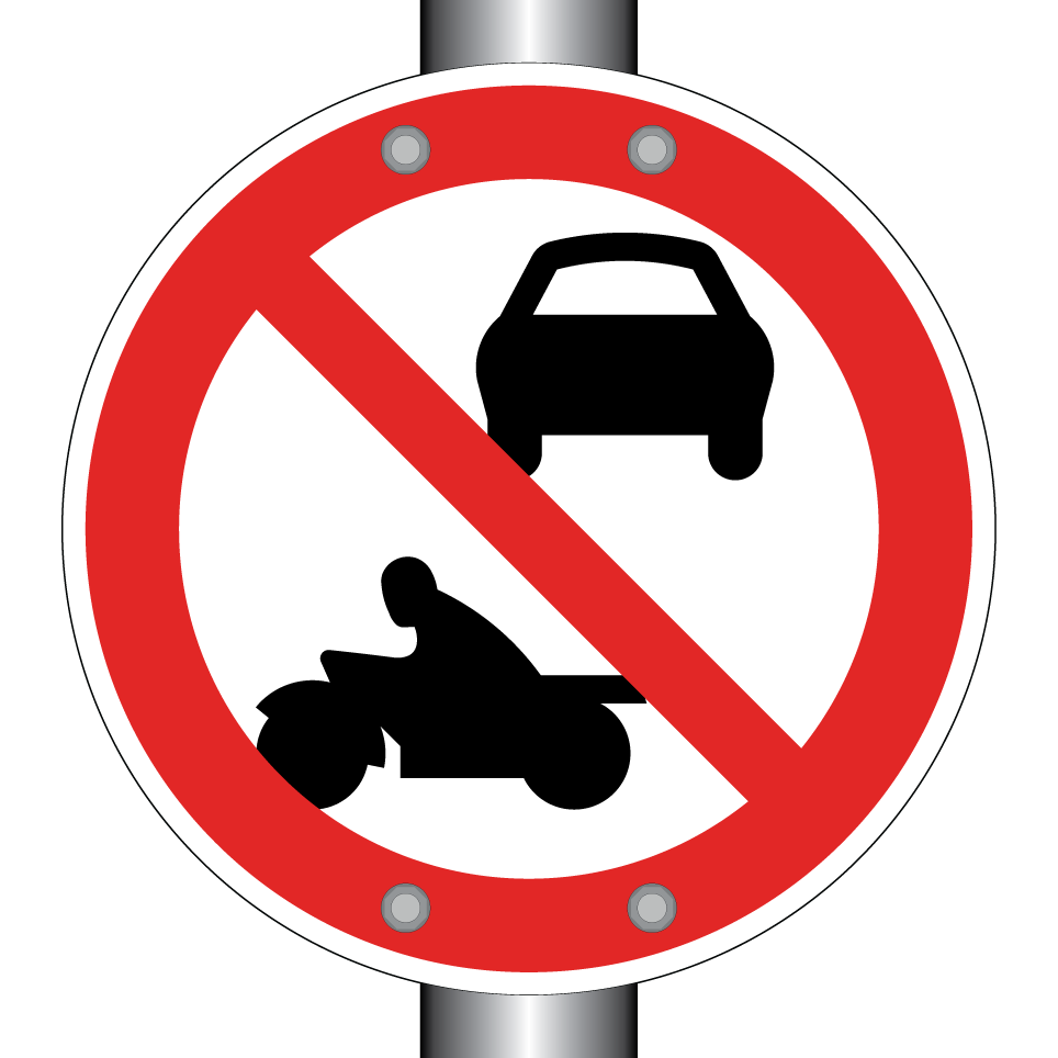 Keine Autos oder Motorräder