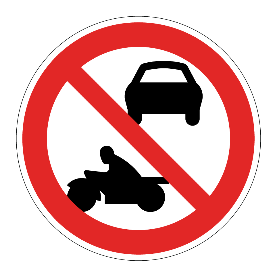 Keine Autos oder Motorräder