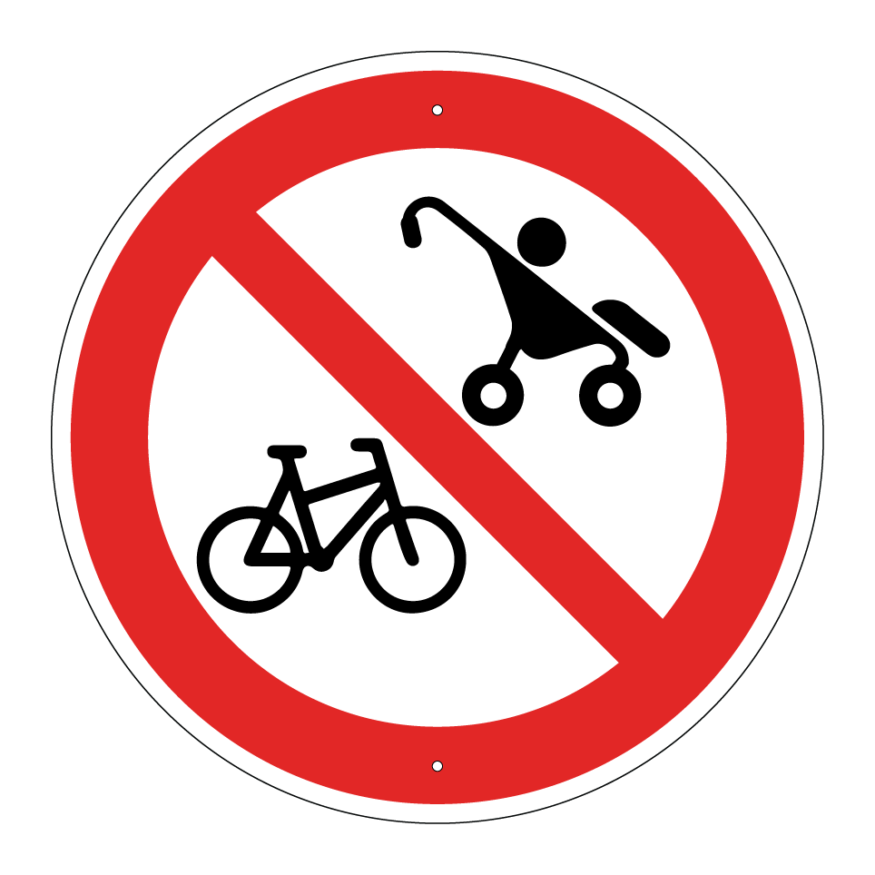 Keine Fahrräder oder Kinderwagen