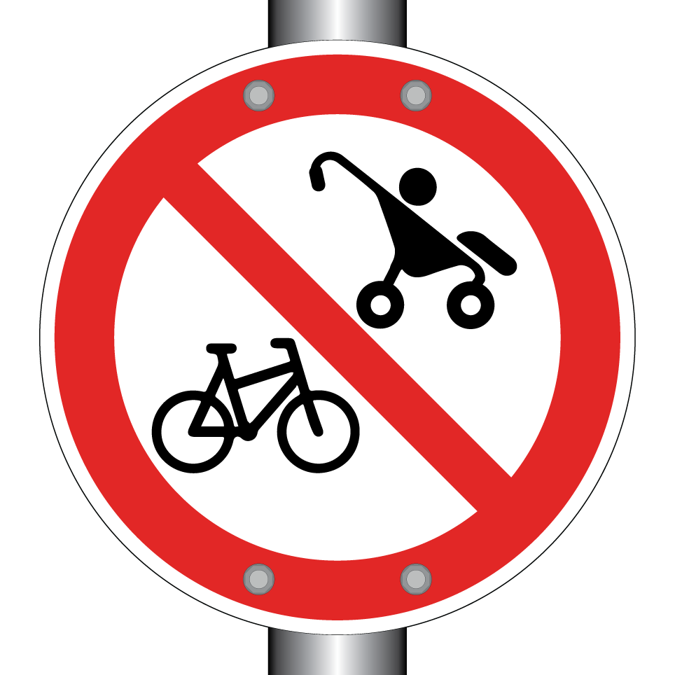 Keine Fahrräder oder Kinderwagen