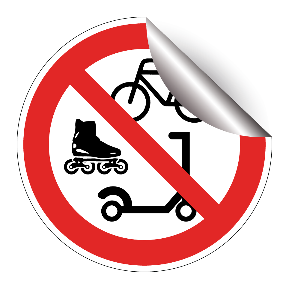 Keine Fahrräder, Inlineskates oder Roller