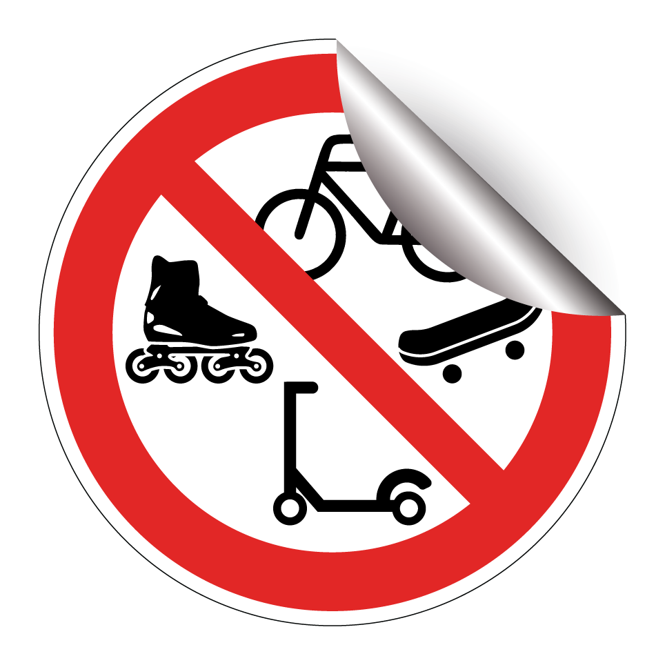 Keine Fahrräder, Inlineskates, Roller oder Skateboards