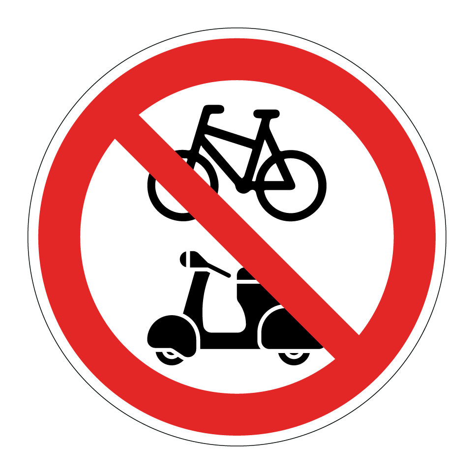 Keine Fahrräder oder Mopeds