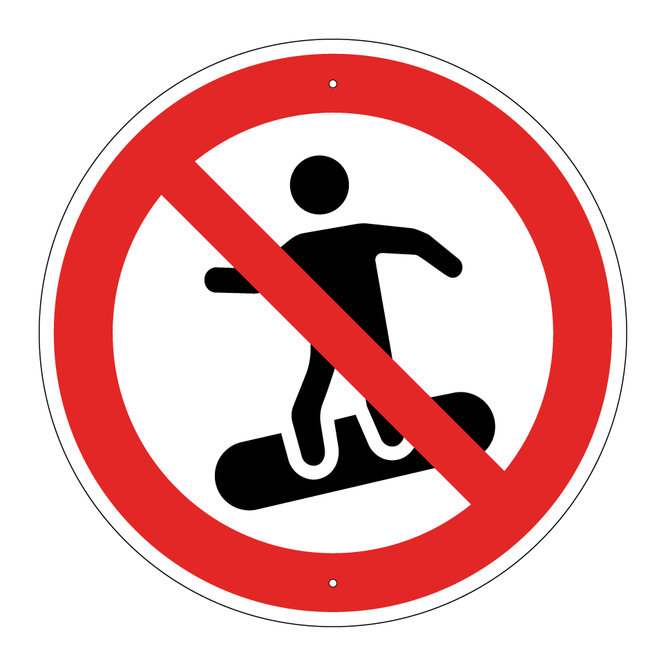 Kein Snowboarden