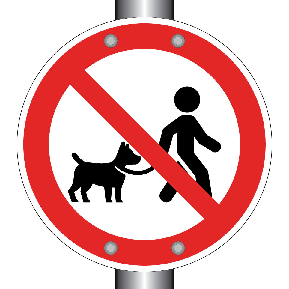 Chiens interdits en laisse