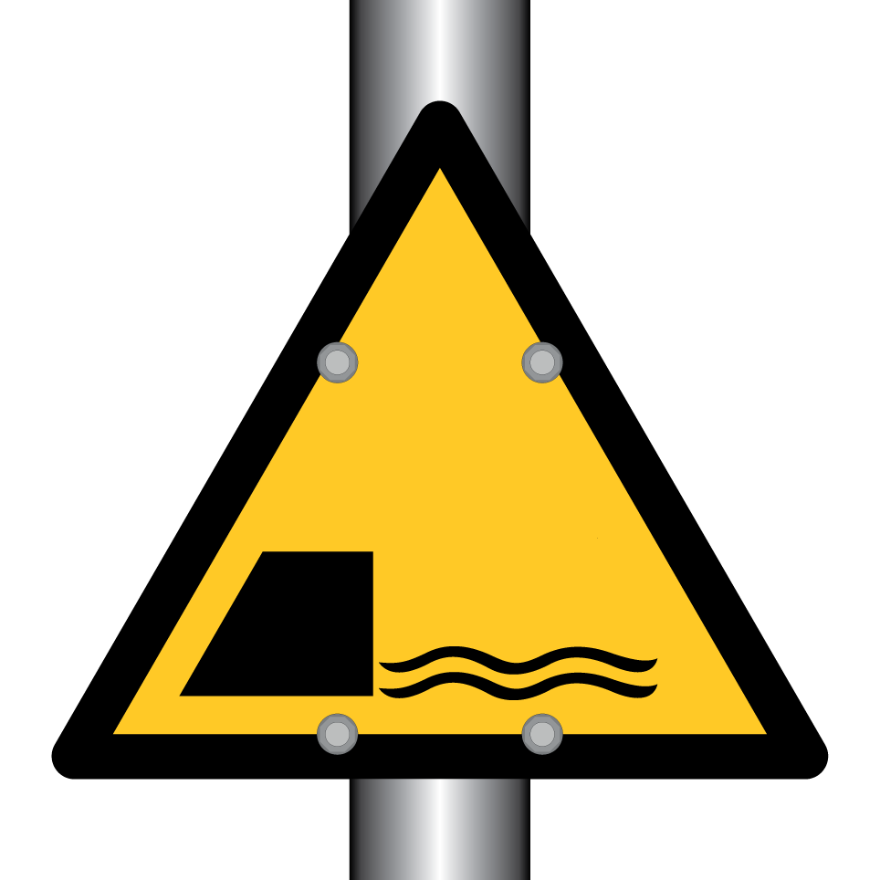 Warnung Wasserauslass