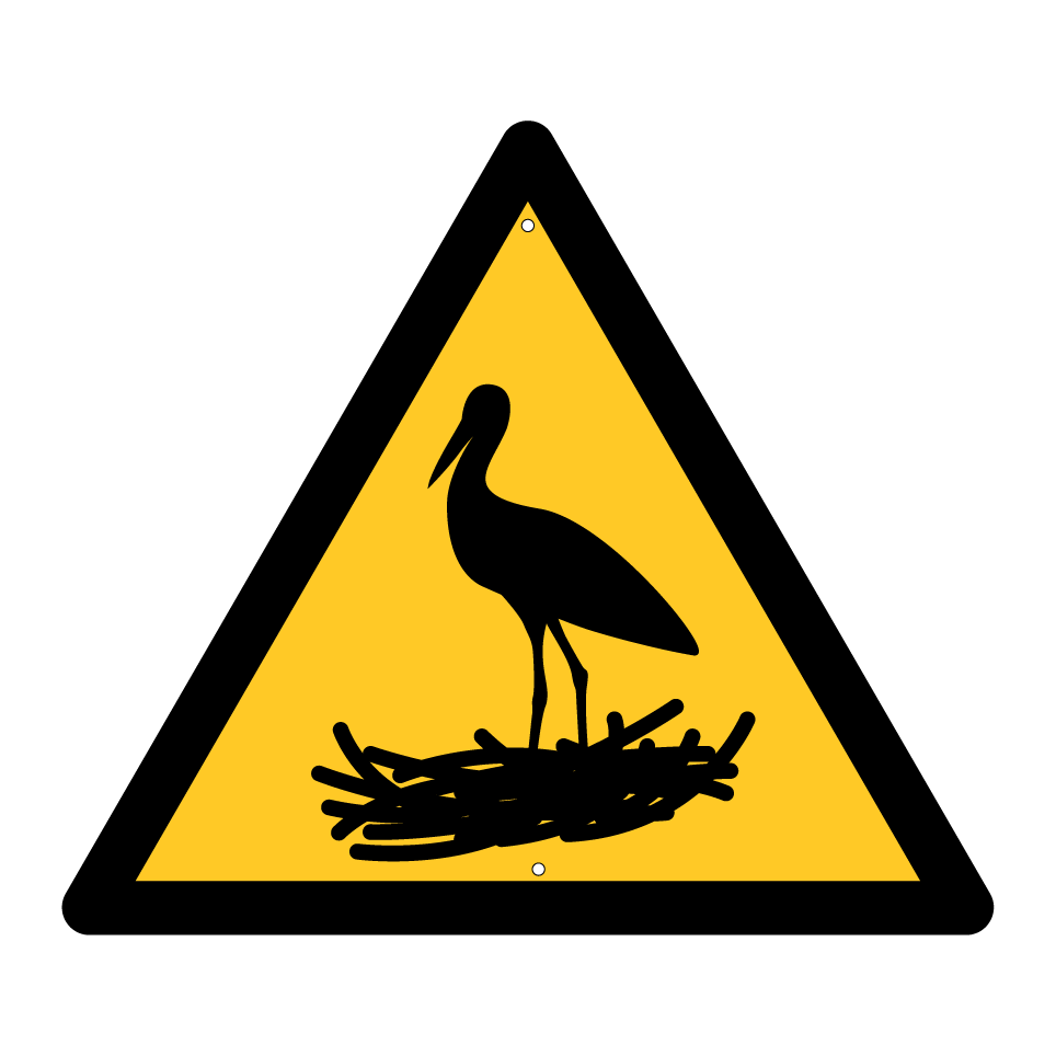 Warnung nistende Vögel