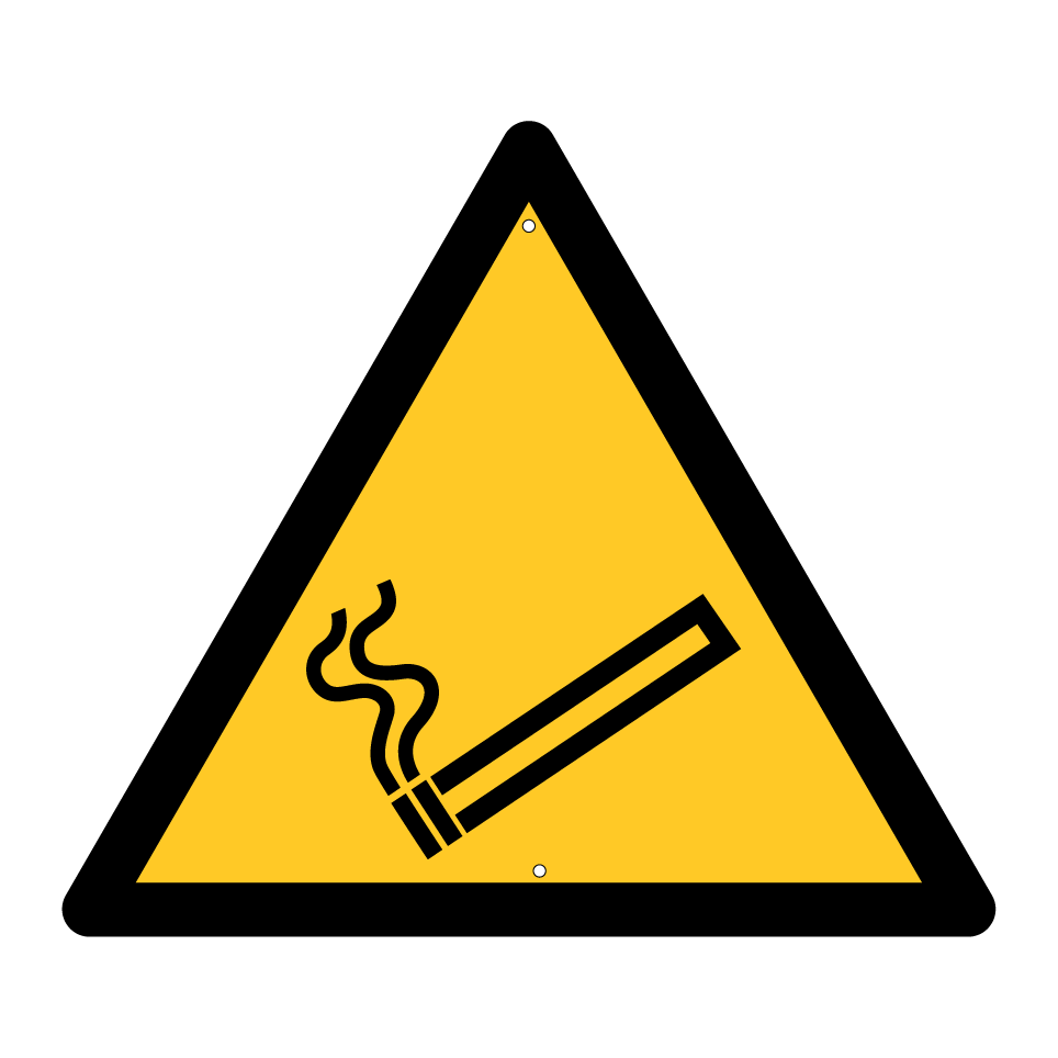 Warnung Rauchen / Brandgefahr durch Rauchen