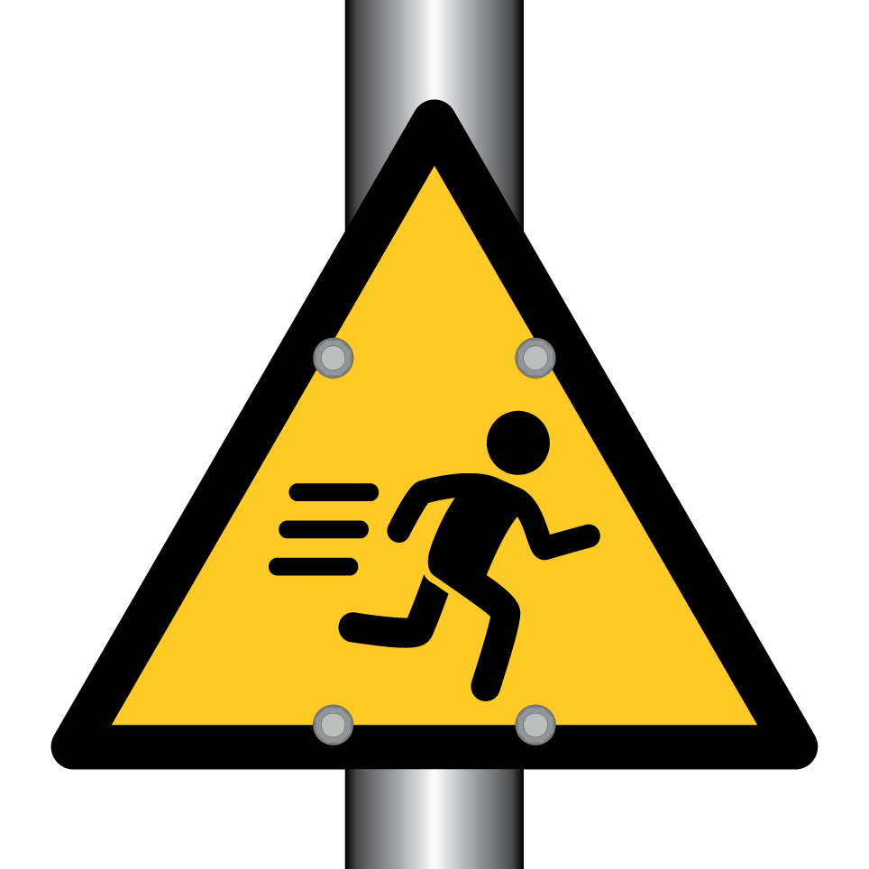 Warnung laufende Person