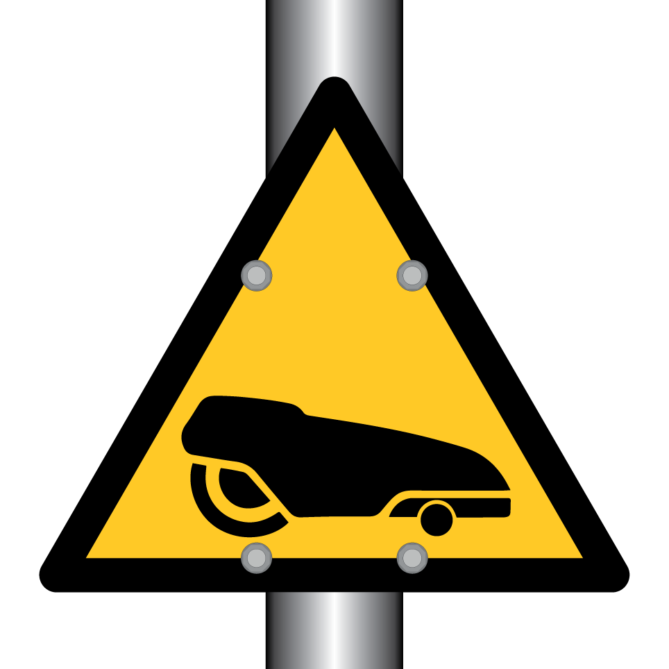 Warnung Mähroboter