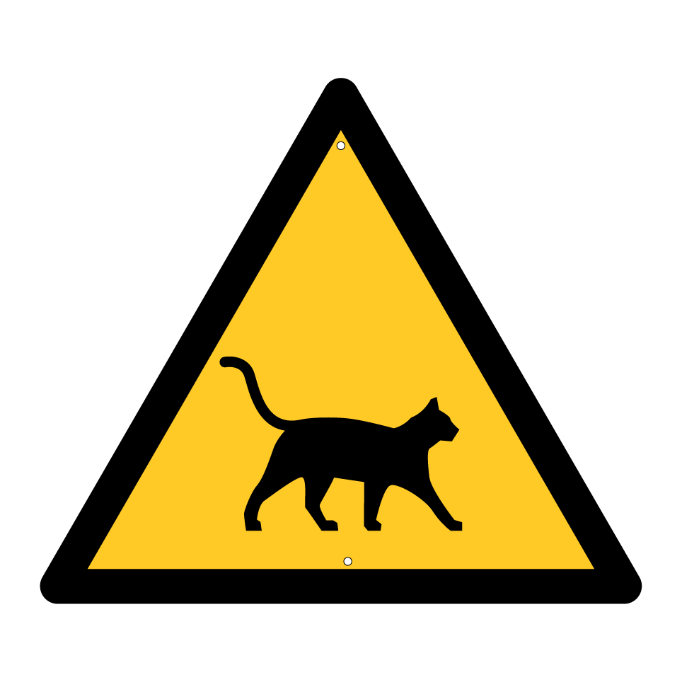 Warnung Katze kreuzt